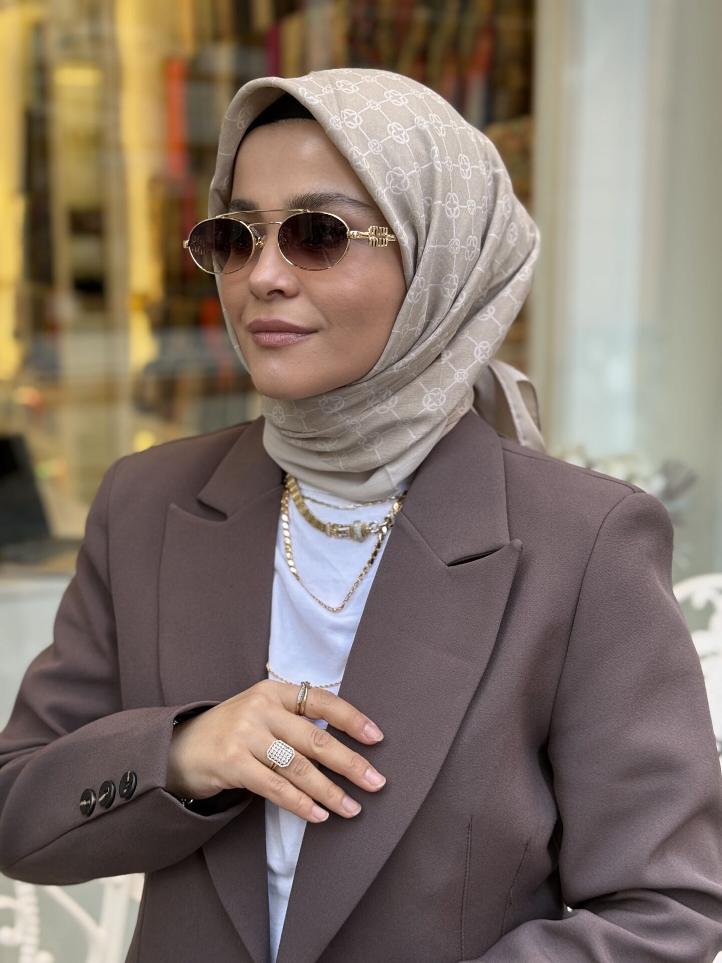 AKER ELEGANCE MONOGRAM EŞARP