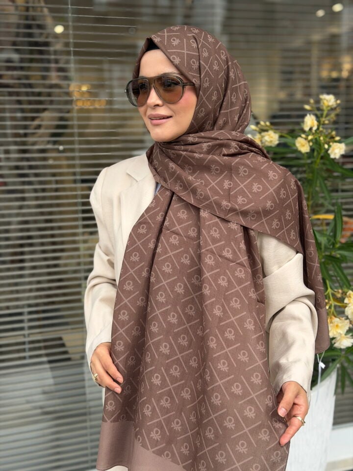 BENETTON ELEGANTE DOS ŞAL AÇIK KAHVE
