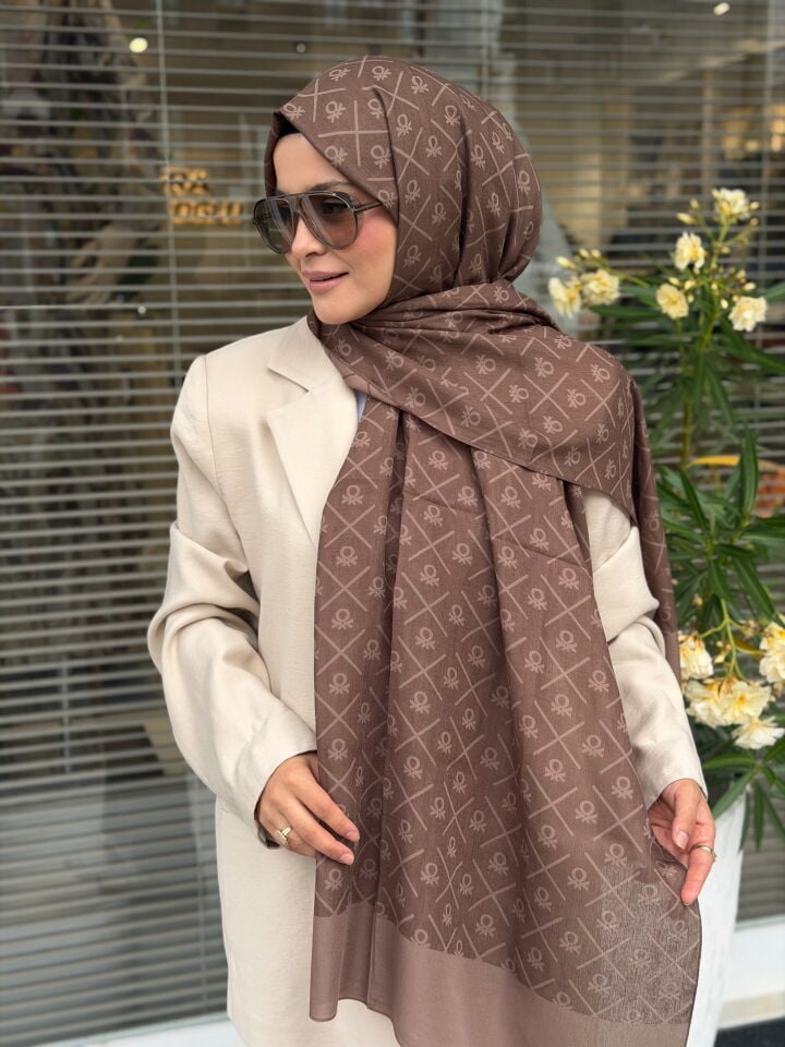 BENETTON ELEGANTE DOS ŞAL AÇIK KAHVE