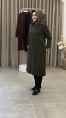 ARMİNE TREND TAM BOY  CEPLİ TUNİK ZÜMRÜT