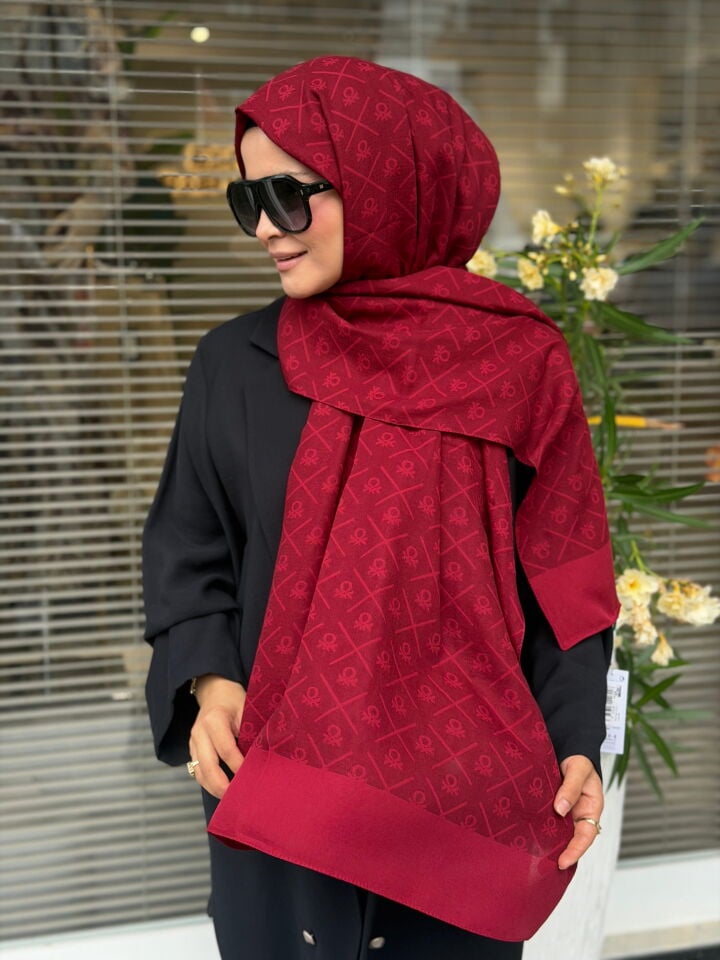 BENETTON ELEGANTE DOS ŞAL AÇIK BORDO