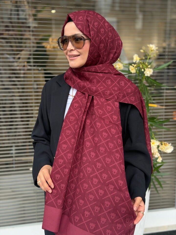 BENETTON ELEGANTE DOS ŞAL KOYU BORDO