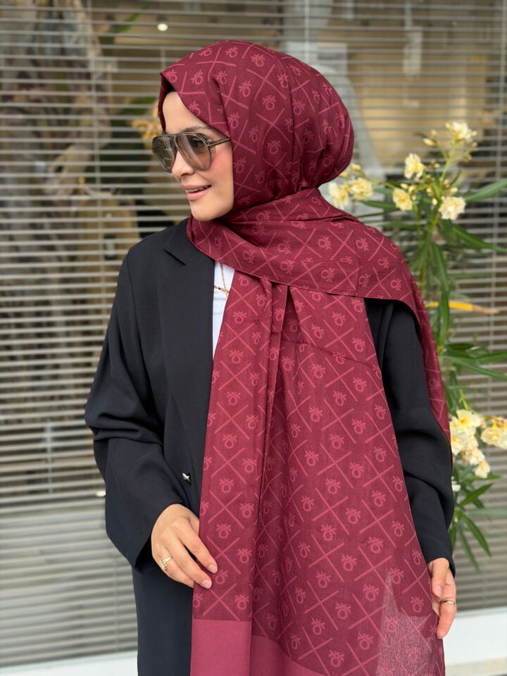 BENETTON ELEGANTE DOS ŞAL KOYU BORDO
