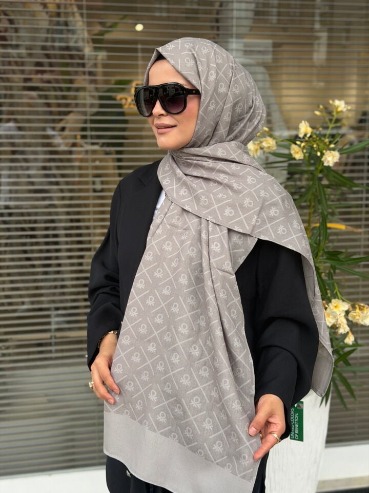 BENETTON ELEGANTE DOS ŞAL YENİ GRİ