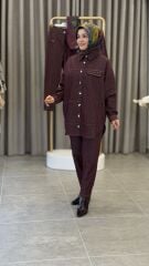 YAQA TASARIM KOT GÖMLEK BORDO