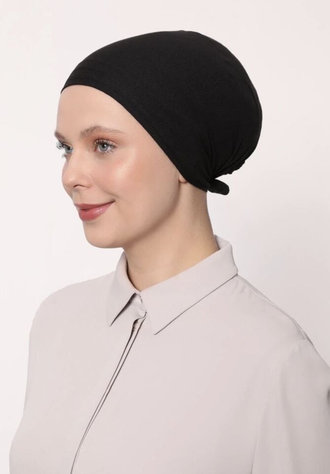 Penye Dikişli Bone SİYAH