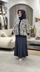 TIĞ TRİKO GÜL DESENLİ SATEN ETEKLİ TAKIM