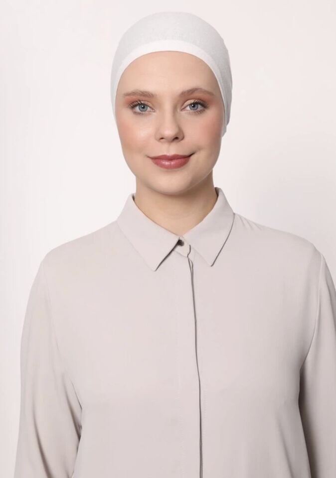 Penye Dikişli Bone BEYAZ