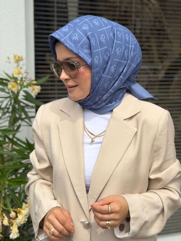 BENETTON ELEGANTE DOS EŞARP İNDİGO
