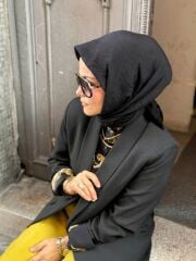 LA BOUTİQUE HERBAL BİTKİSEL EŞARP SİYAH 90X90