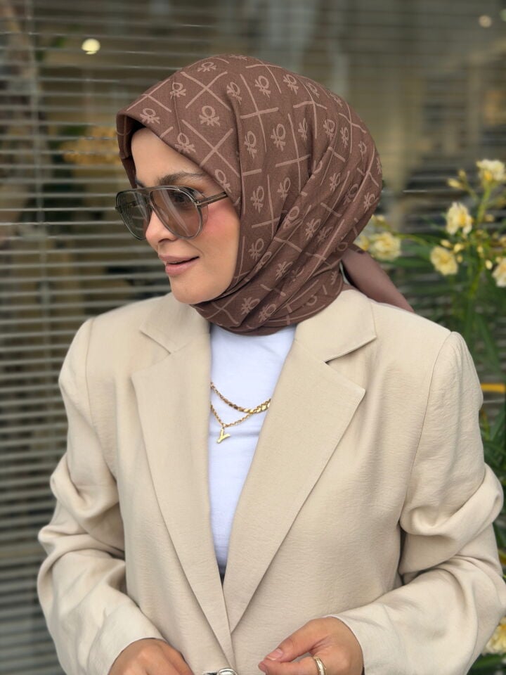 BENETTON ELEGANTE DOS EŞARP KOYU KAHVE