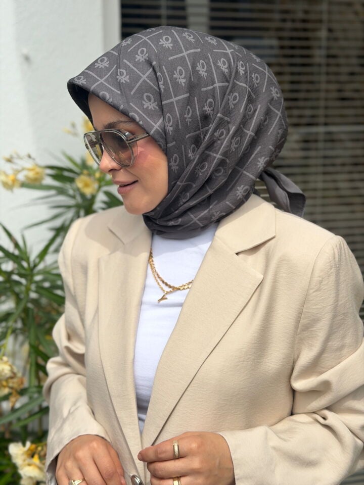 BENETTON ELEGANTE DOS EŞARP KOYU ANTRASİT