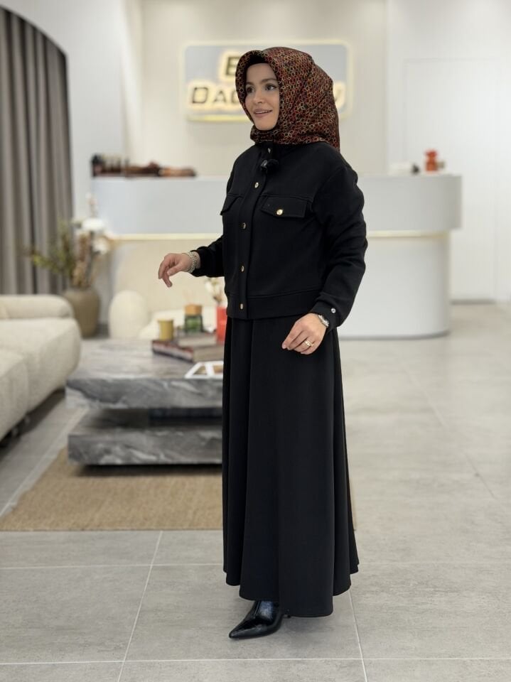 ARMİNE OYSHO ETEKLİ TAKIM SİYAH