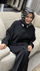 YAQA KREP ŞIK TAKIM SİYAH