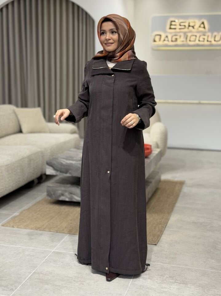 ARMİNE İPEK CUPRA KAP KAHVERENGİ