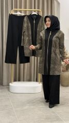 ARMİNE TREND LEOPAR KAP PANTOLONLU TAKIM