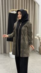 ARMİNE TREND LEOPAR KAP PANTOLONLU TAKIM