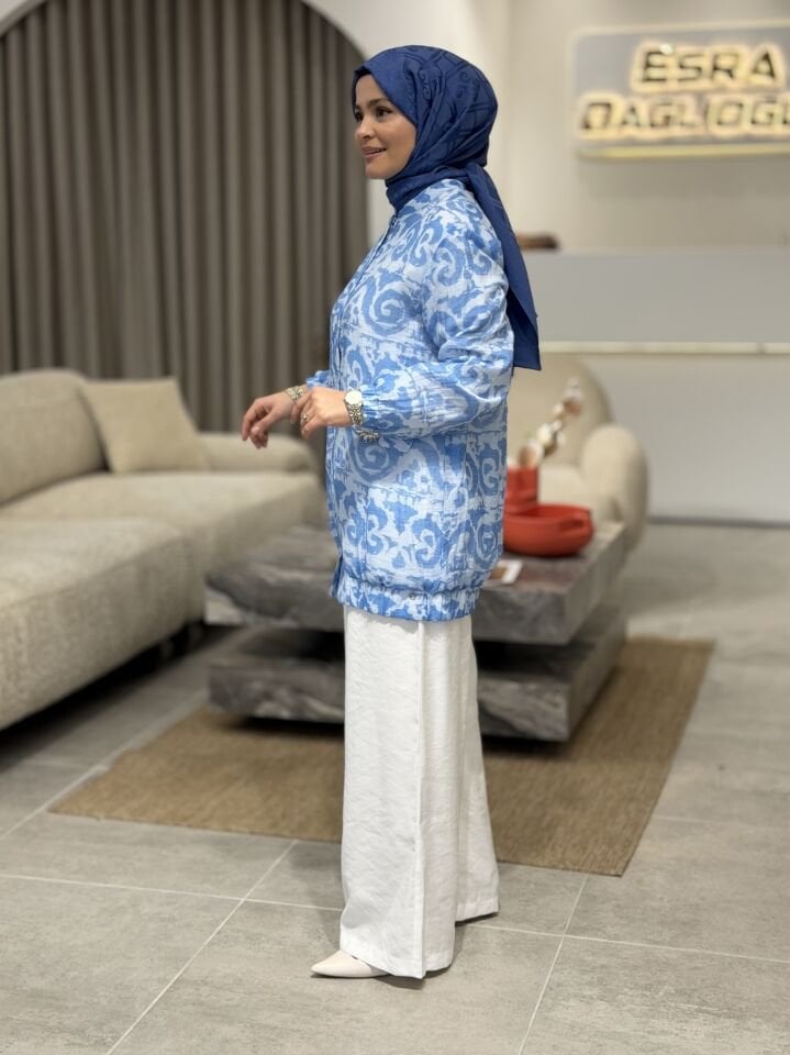 ARMİNE BOMBER CEKETLİ KETEN PANTOLONLU TAKIM