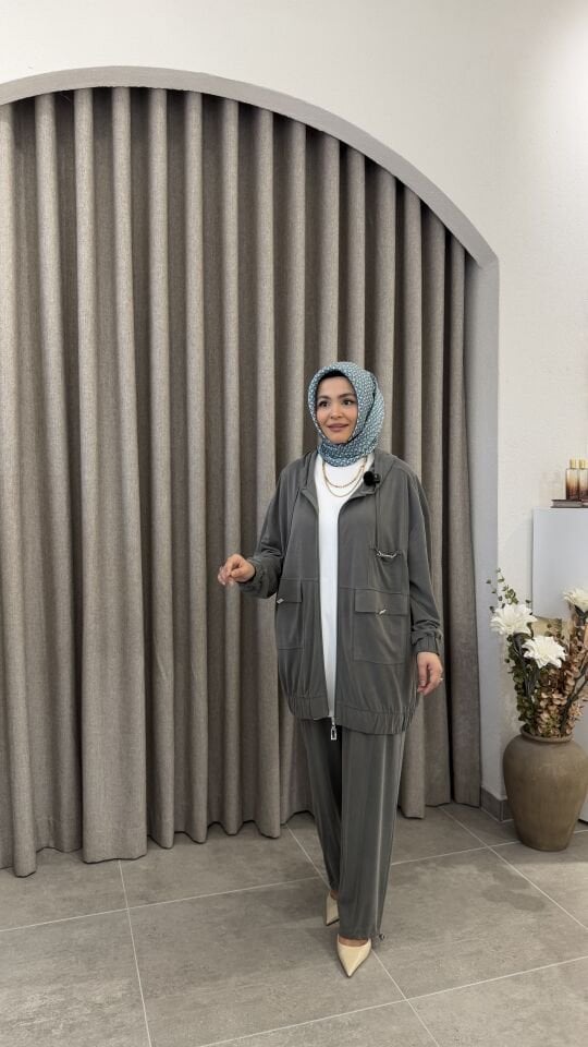 TIĞ TRİKO METAL TAŞLI PANTOLONLU TAKIM MİNT