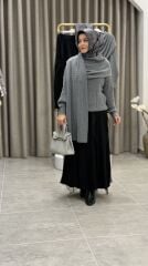 TIĞ TRİKO SAÇ ÖRGÜ ŞAL DETAYLI KAZAK