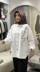 YAQA TASARIM OVERSİZE GÖMLEK BEYAZ