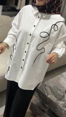 YAQA TASARIM OVERSİZE GÖMLEK BEYAZ