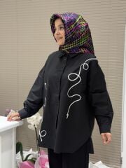 YAQA TASARIM OVERSİZE GÖMLEK SİYAH