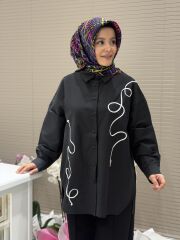 YAQA TASARIM OVERSİZE GÖMLEK SİYAH