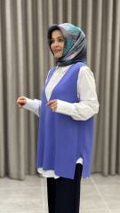 TIĞ TRİKO ÇELİK ÖRME V YAKA SÜVETER MOR