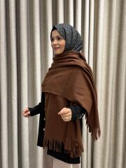 OMUZ ŞALI KOYU KAHVE