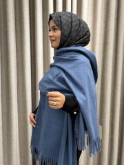 OMUZ ŞALI KOT MAVİ