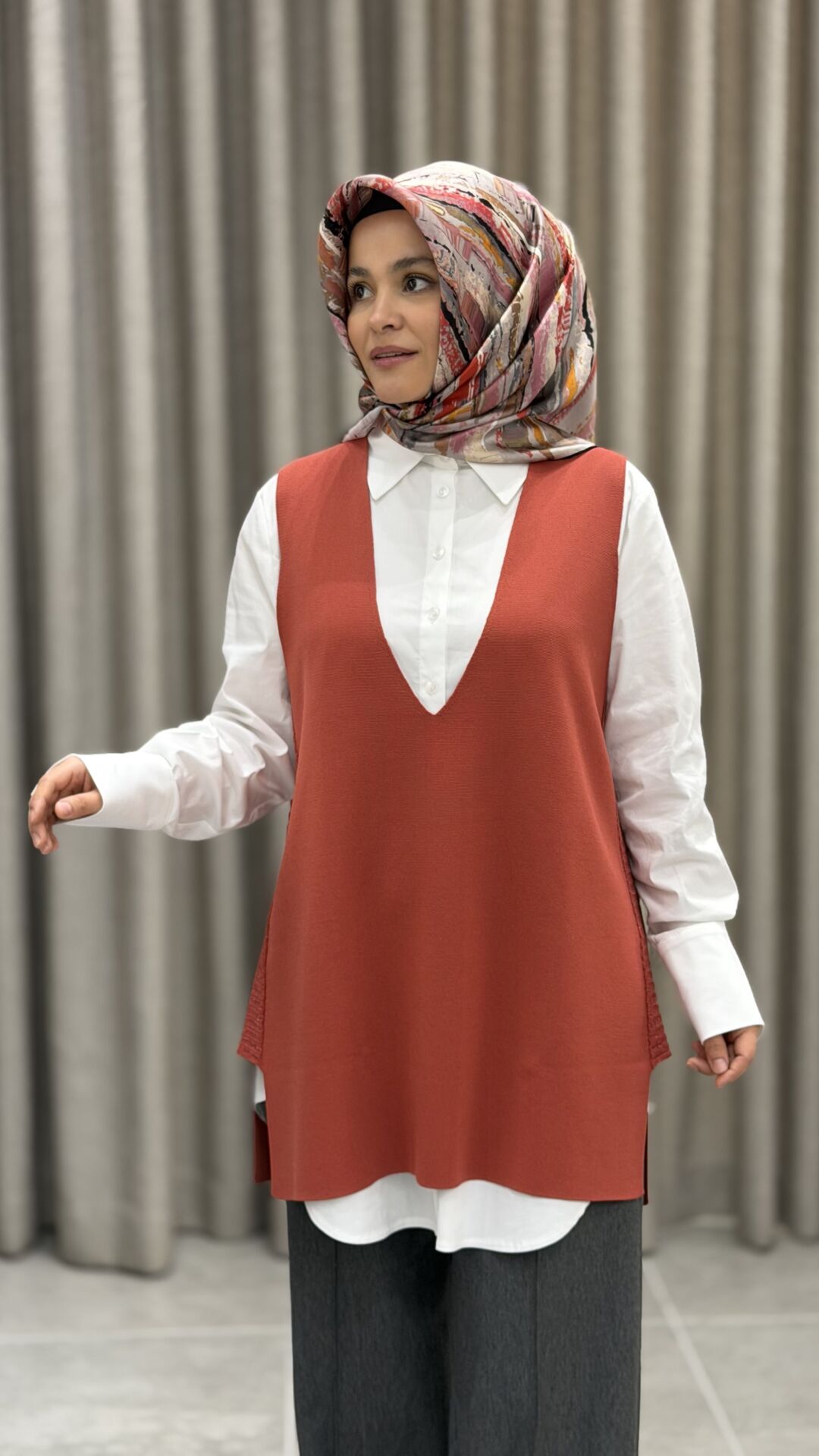 TIĞ TRİKO ÇELİK ÖRME V YAKA SÜVETER SOMON