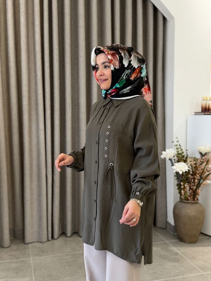 ARMİNE TREND TENCEL GÖMLEK HAKİ