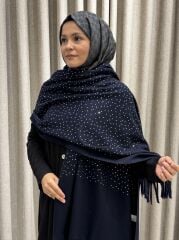 TAŞLI OMUZ ŞALI LACİVERT