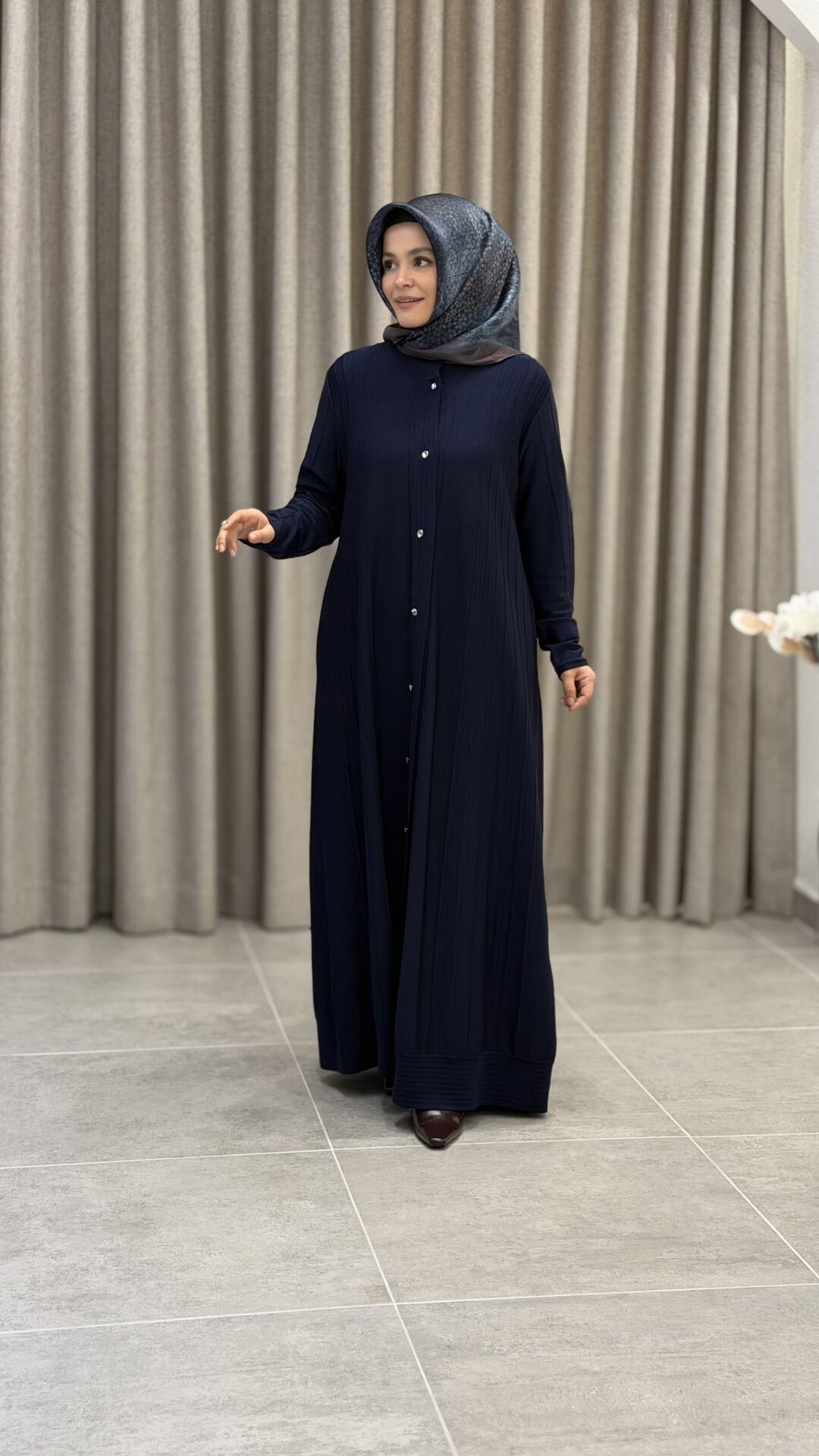 TIĞ TRİKO NERVÜR DETAYLI HIRKA LACİVERT