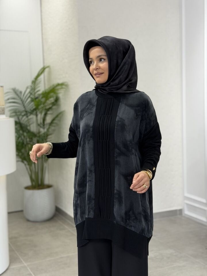 KADO İPEK CUPRA BLUZ SİYAH