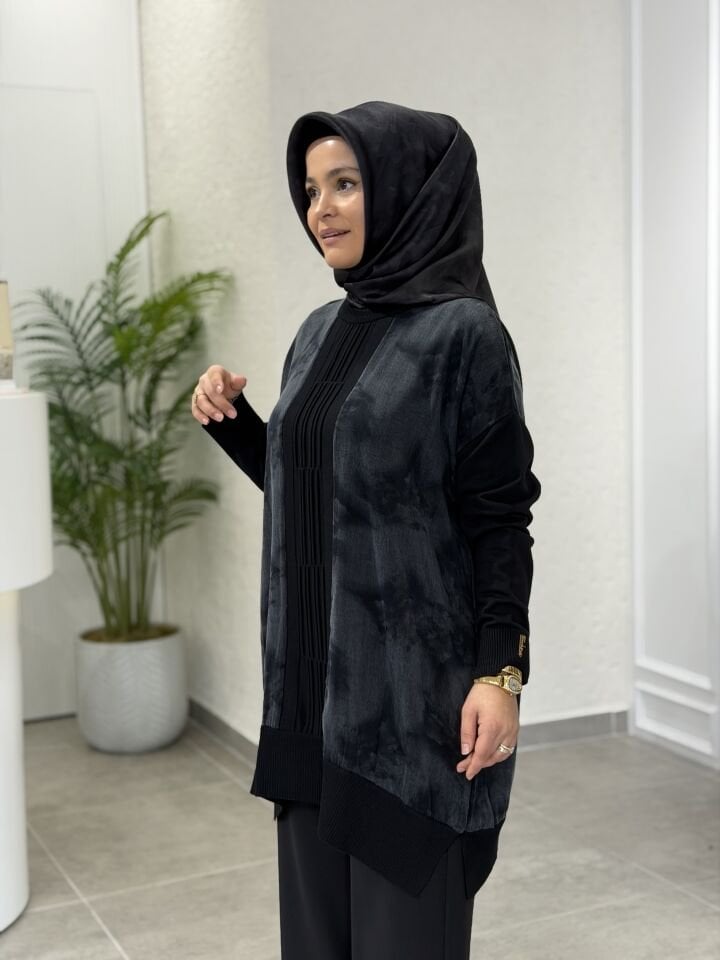 KADO İPEK CUPRA BLUZ SİYAH