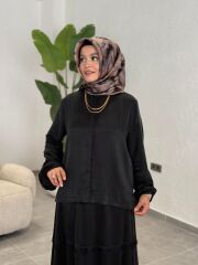 ESRA DAĞLIOĞLU İPEK DOKUMA CUPRA TAKIM SİYAH