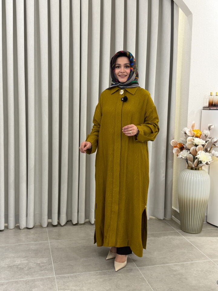 ARMİNE TREND MÜSLİN GİY-ÇIK HARDAL