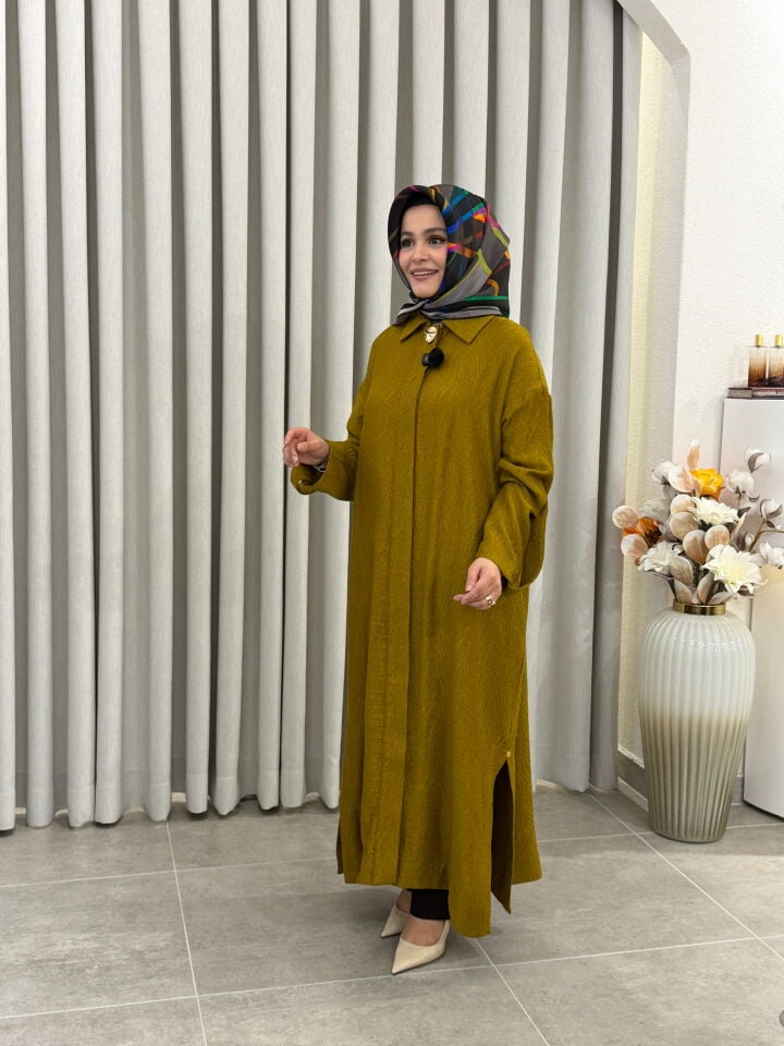 ARMİNE TREND MÜSLİN GİY-ÇIK HARDAL