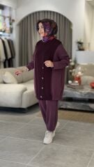 TIĞ TRİKO OYSHO KUMAŞ TRİKO PANTOLONLU TAKIM BORDO