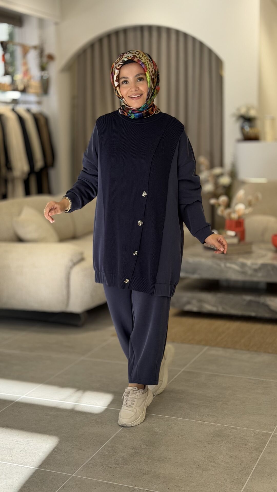 TIĞ TRİKO OYSHO KUMAŞ TRİKO PANTOLONLU TAKIM LACİVERT