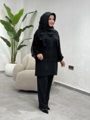 ESRA DAĞLIOĞLU ÜÇLÜ TAKIM SİYAH