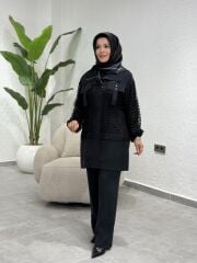 ESRA DAĞLIOĞLU ÜÇLÜ TAKIM SİYAH