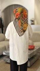 YAQA TASARIM TRİKO YAKA ASİMETRİK GÖMLEK BEYAZ