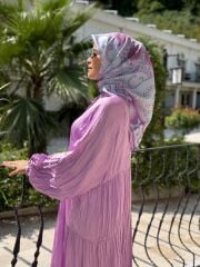 SATEN ELBİSE LİLA