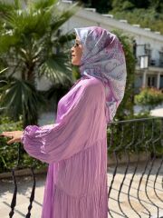 SATEN ELBİSE LİLA