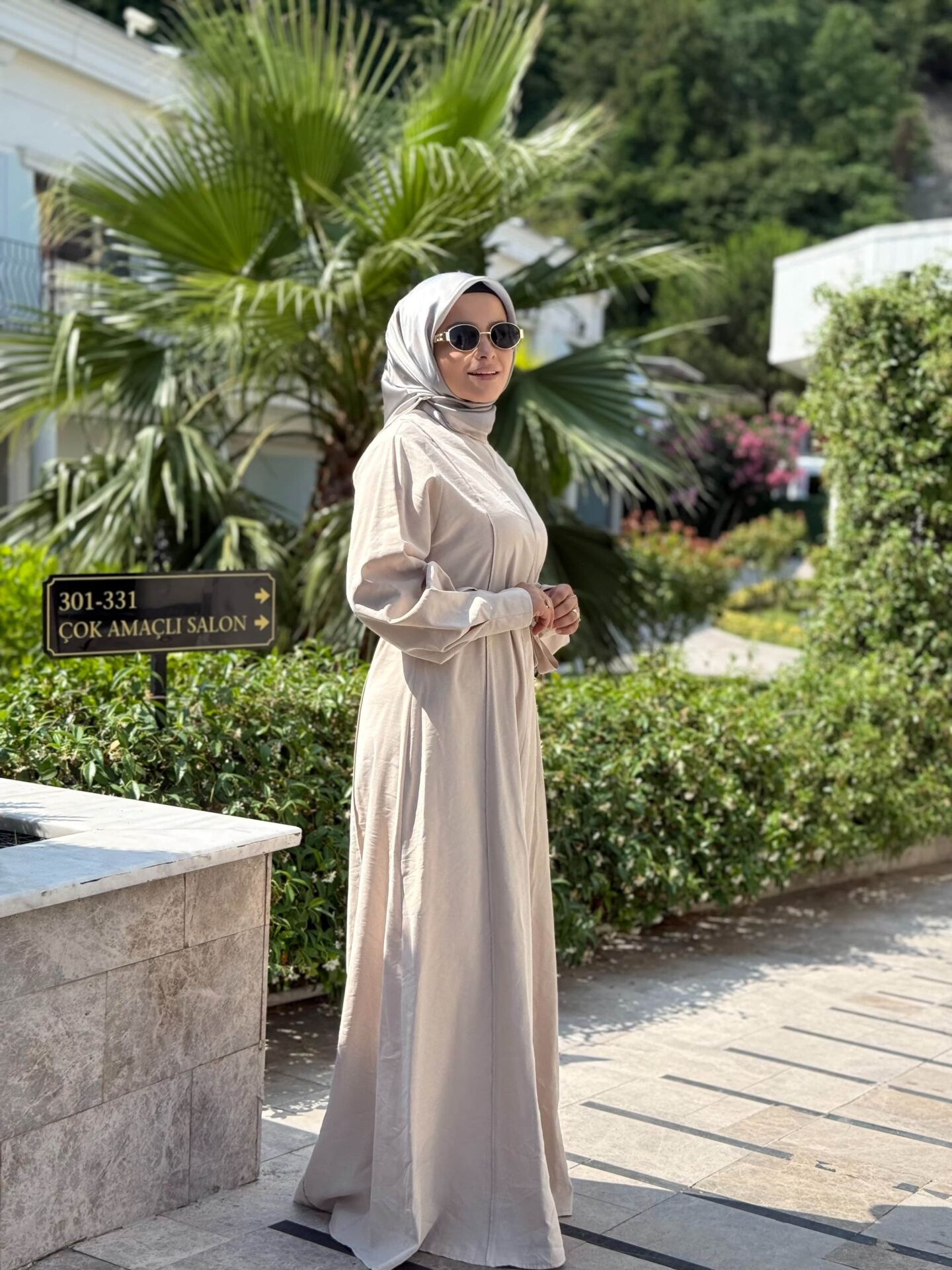 İPEK CUPRA ELBİSE BEJ