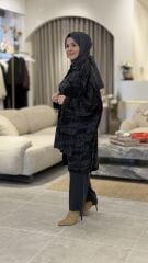 TIĞ TRİKO ASİMETRİK ÖN DETAYLI CUPRA NUBUK TAKIM LACİVERT