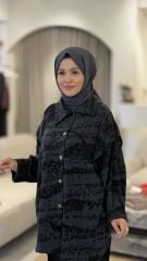 TIĞ TRİKO ASİMETRİK ÖN DETAYLI CUPRA NUBUK TAKIM LACİVERT